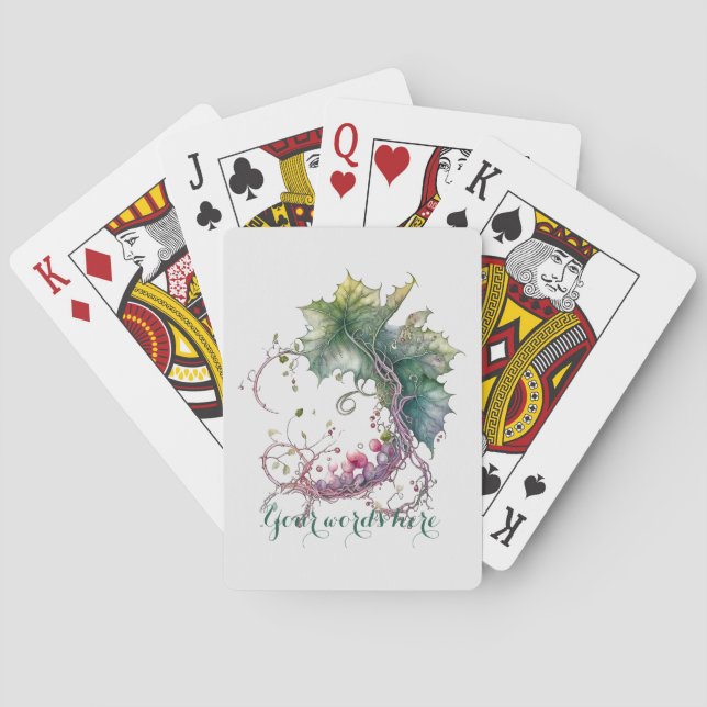 Create Your Own Grapevine Moon Wreath Playing Cards (Back)
