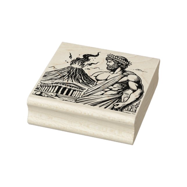 Create Your Own Greek Hephaestus Parthenon Volcano Rubber Stamp (Stamp)
