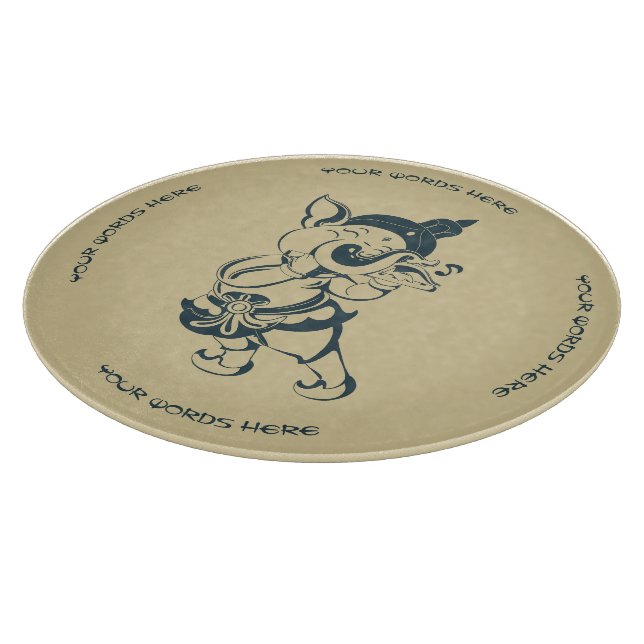 Create Your Own Green & Gold Ganesh Flute Cutting Board (Corner)