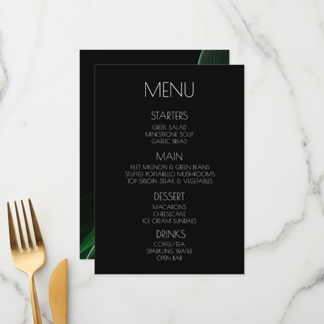 Create Your Own - Green Laser Ribbons Menu (Front/Back In Situ)