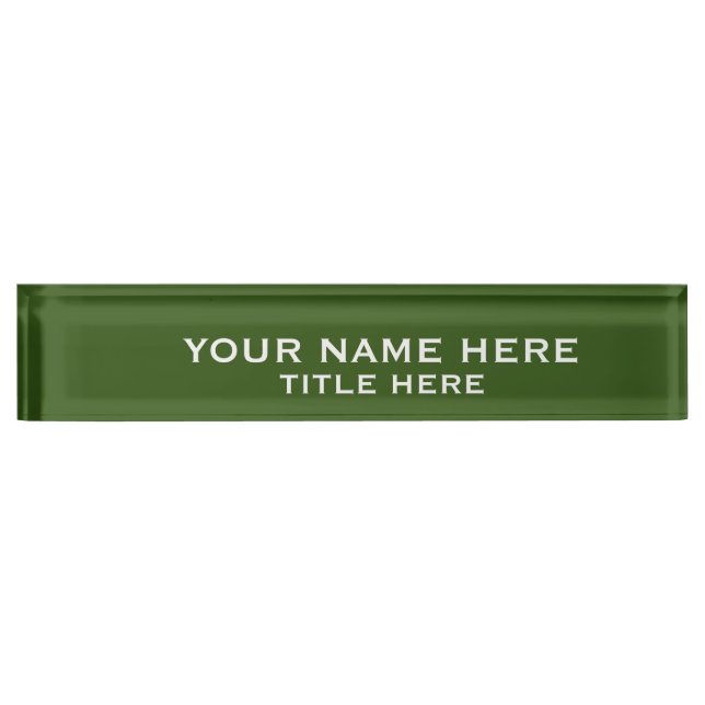 Create Your Own Green Nameplate (Front)