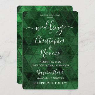 Create Your Own Green Triangle Pattern Invitation