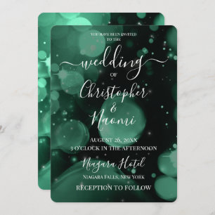 Create Your Own Green XL Bokeh Invitation