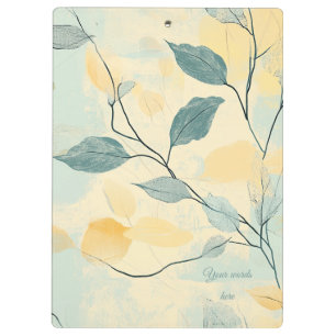 Create Your Own Green & Yellow Floral Minimalist Clipboard