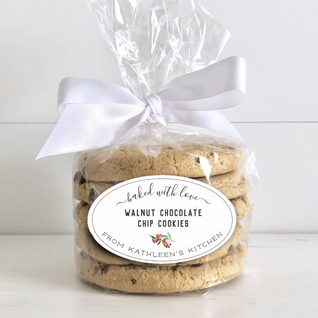 Create Your Own Greenery Baked With Love Oval Sticker (Create Your Own Greenery Baked With Love Oval Sticker)