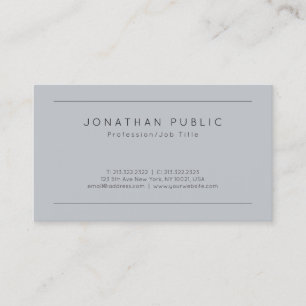 Create Your Own Grey Simple Plain Elegant Modern Business Card