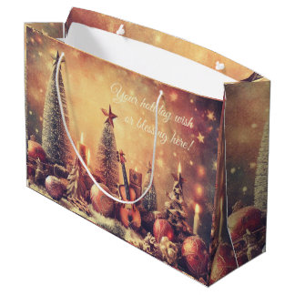 Create Your Own Guitar & Christmas Trees Large Gift Bag