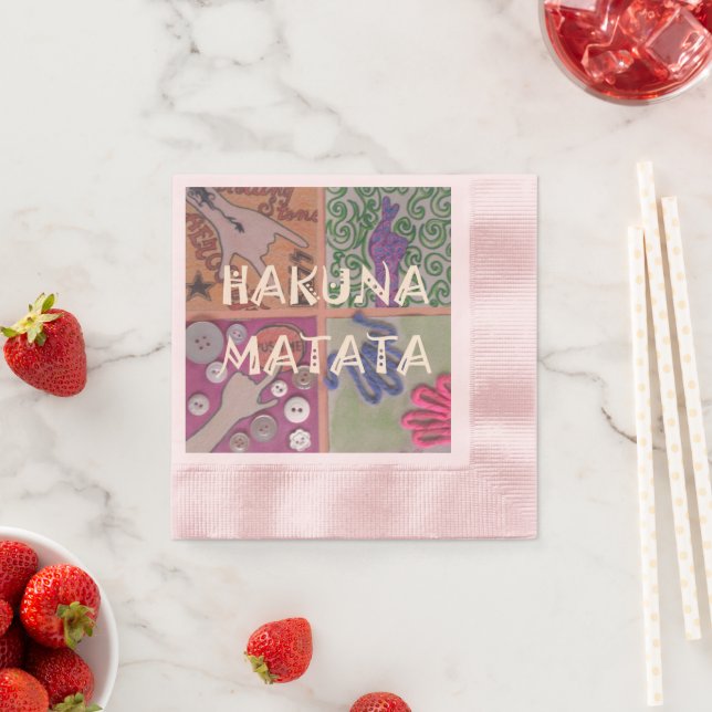Create Your Own Hakuna Matata African Print Napkin (Insitu)