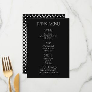Create Your Own - Halftone Black Drink Menu