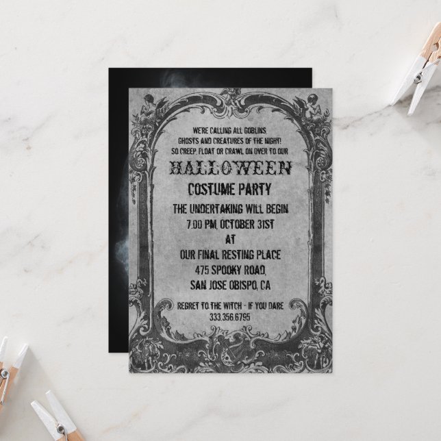 Create Your Own Halloween Party Invitation (Front/Back In Situ)