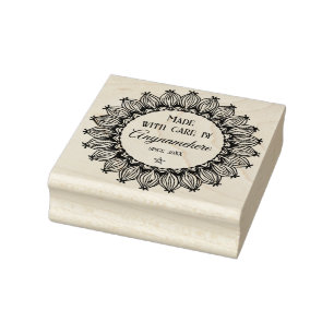 Create Your Own Hand Drawn Mandala Logo Rubber Stamp