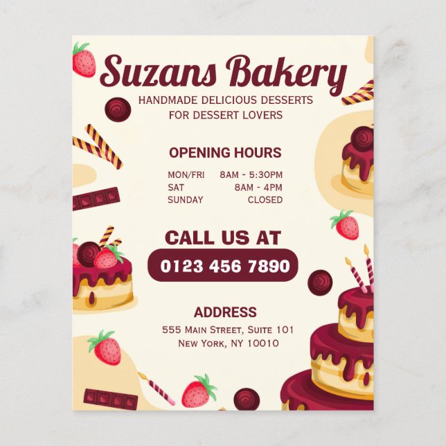 Create your own handmade with love Bakery menu  (Back)