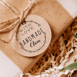 Create Your Own Handmade With Love Personalised Rubber Stamp<br><div class="desc">A stamp for your handmade products or art. Personalise with your name,  written in classic and elegant script letters.</div>