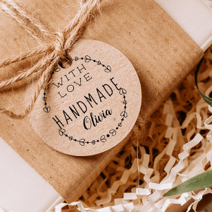 Create Your Own Handmade With Love Personalised Rubber Stamp