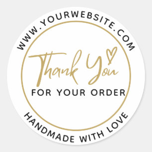 Create Your Own Handmade With Love Thank You Classic Round Sticker