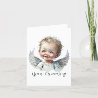 Create Your Own Happy Baby Christmas Angel Holiday Card