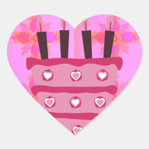 Create your own Happy Birthday Heart Sticker