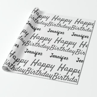 Create Your Own Happy Birthday Name  Wrapping Paper
