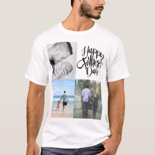 Create Your Own Happy Fathers Day 3 Photo Collage T-Shirt