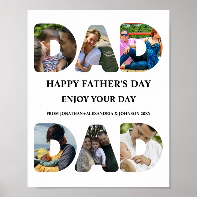 Create your own Happy fathers day 6 photo collage Poster (Front)