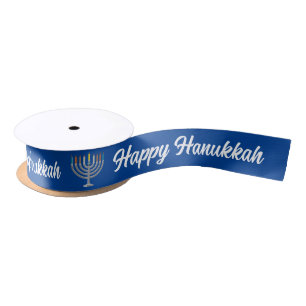 Create Your Own Happy Hanukkah Menorah Satin Ribbon