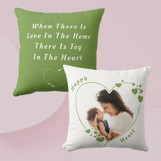 Create your own Happy Heart Throw Pillow (Creator Uploaded)
