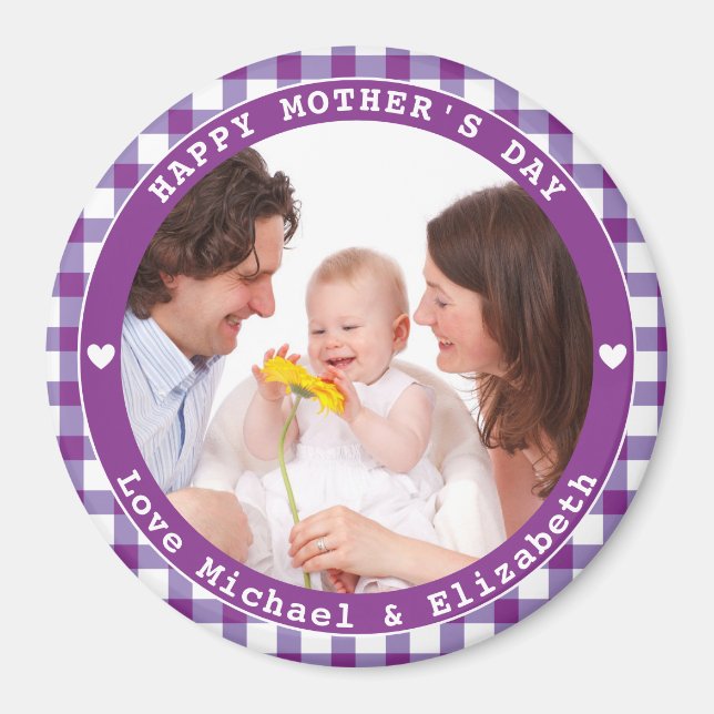 Create Your Own Happy Mother's Day Family Photo Magnet (Front)
