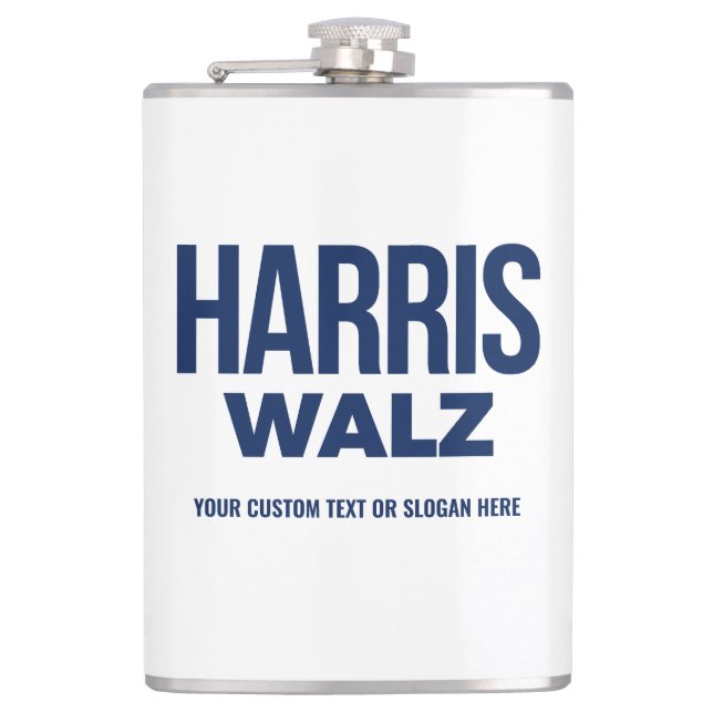 Create Your Own Harris Walz 2024 Hip Flask (Front)