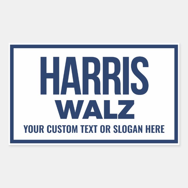 Create Your Own Harris Walz 2024 Rectangular Sticker (Front)