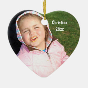Create Your Own Heart Photo Keepsake With Text Ceramic Tree Decoration