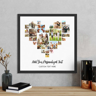 Create Your Own Heart Shaped Photo Collage Poster