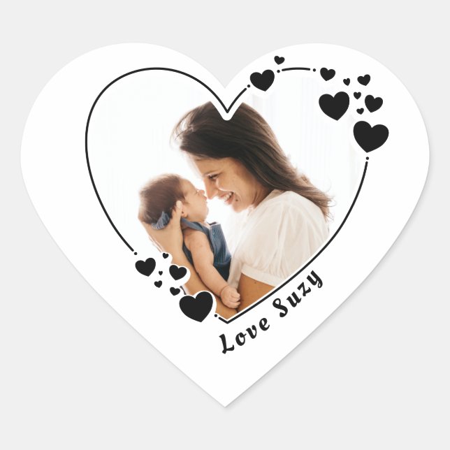 Create your own Hearts Photo Heart Shape Sticker (Front)