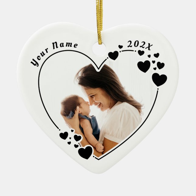 Create your own Hearts Photo Ornament (Front)