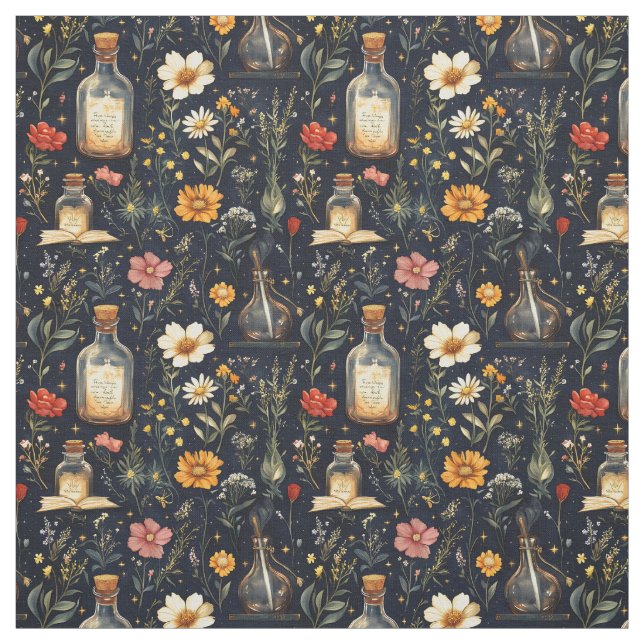 Create Your Own Hedge Witch Wildflower Elixirs Fabric (Swatch)
