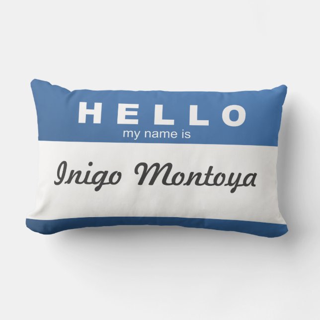 Create Your Own "Hello, My Name Is..." Pillow! Lumbar Cushion (Front)