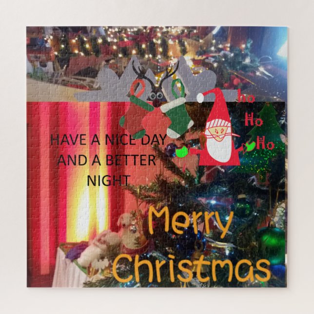 Create Your Own HoHoHo Merry Christmas Day Jigsaw Puzzle (Vertical)