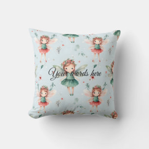 Create Your Own Holiday Fairy Blue Cushion