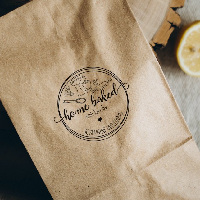 Create Your Own Home Baked With Love  Rubber Stamp (Creator Uploaded)