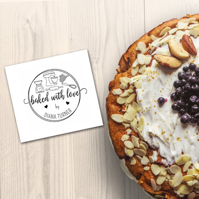 Create Your Own Home Baked With Love  Rubber Stamp (Creator Uploaded)