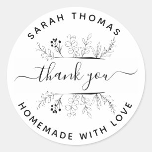 Create Your Own Homemade with Love Thank You Class Classic Round Sticker