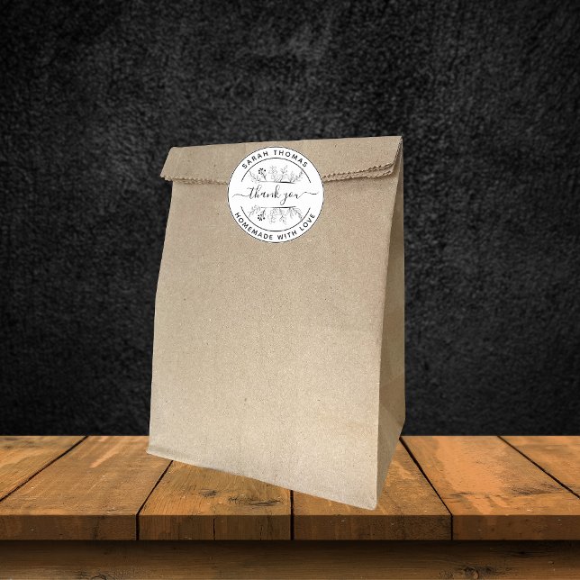 Create Your Own Homemade with Love Thank You Class Classic Round Sticker (Creator Uploaded)