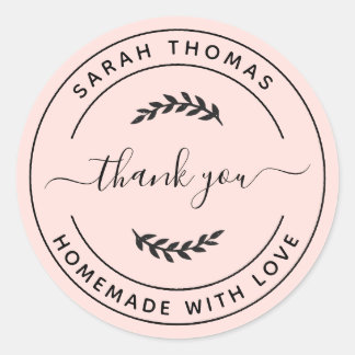 Create Your Own Homemade with Love Thank You Class Classic Round Sticker