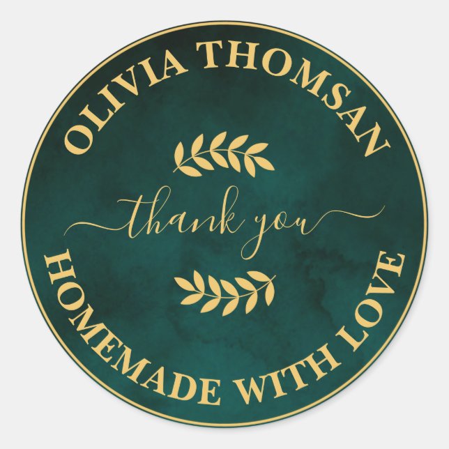 Create Your Own Homemade With Love Thank you  Classic Round Sticker (Front)