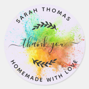 Create Your Own Homemade with Love Thank You Classic Round Sticker