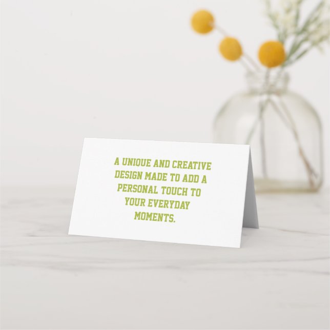 Create Your Own Horizontal Folded Place Card (Front)