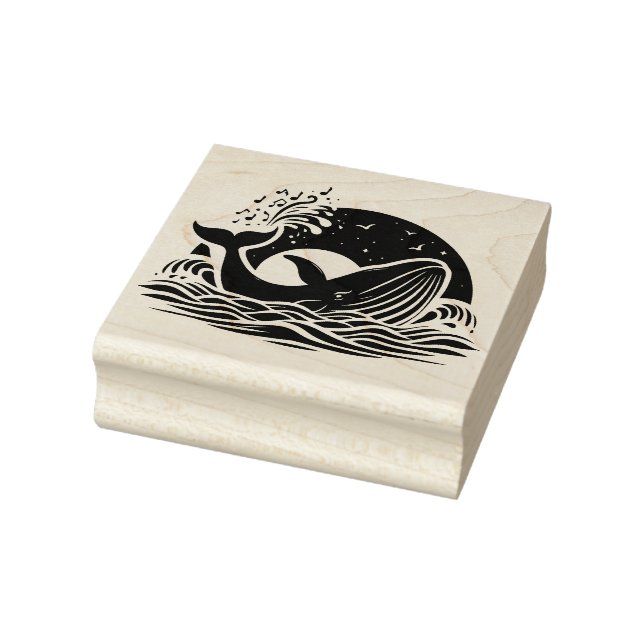 Create Your Own Humpback Whale Sunset Waves Rubber Stamp (Stamp)