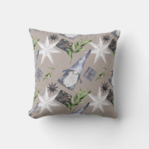 Create Your Own Hygge Silver, White, Gold Stars Cushion
