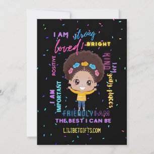 Create Your Own I AM - Positive Girl Affirmations Invitation
