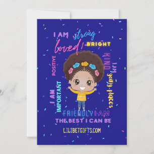 Create Your Own I AM - Positive Girl Affirmations  Invitation