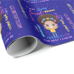 Create Your Own I AM - Positive Girl Affirmations  Wrapping Paper
